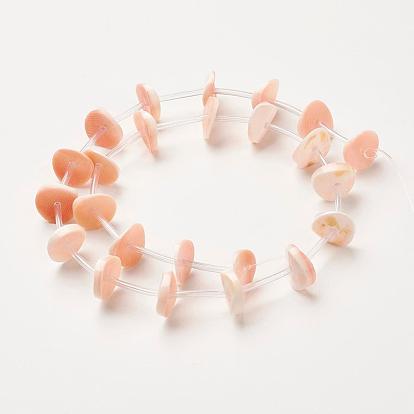 Cuentas de concha de perla natural hebras, teñido, disco / plano y redondo, perlas heishi