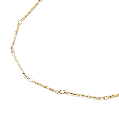 304 Stainless Steel Twist Bar Link Chain Necklace
