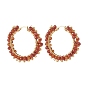Серьги-кольца из натурального агата, 304 ювелирные украшения из проволоки из нержавеющей стали для женщин, золотые