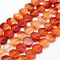 Natural Carnelian Beads Strands, Dyed & Heated, Flat Round