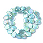 Freshwater Shell Beads Strands, AB Color Plated, Dyed, Flat Round