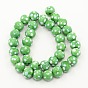 Handmade Lampwork Round Beads Strands, polka-dotted, 8mm, Hole: 1mm, about 35pcs/strand, 10.43 inch