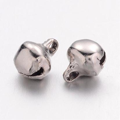 Iron Bell Charms, Nice For Christmas Day Decoration, 8x6mm, Hole: 1mm