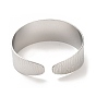 304 Stainless Steel Textured Cuff Bangles for Women