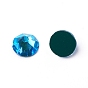 Cabujones de diamantes de imitación de cristal, espalda plana, facetados, fluorescente, semicírculo