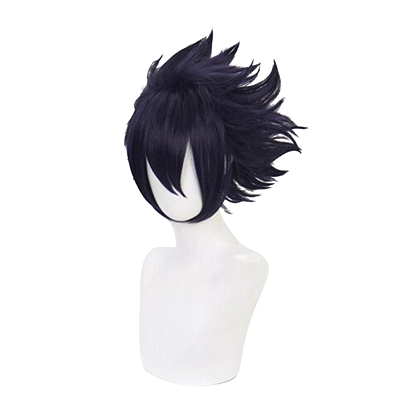 Short Anime Cosplay Wigs, Synthetic  Hero Spiky Wigs for Makeup Costume, with Bang, Indigo