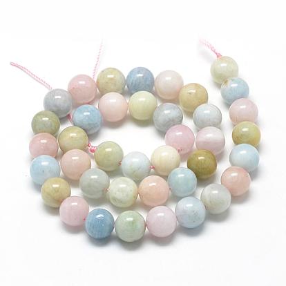 Chapelets de perles morganite naturelles  , Grade a, ronde