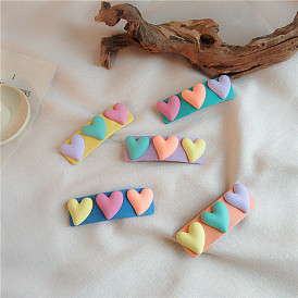 Cute Heart BB Clip with Candy Color Hair Accessories for Girls.