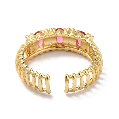 Кольцо-манжета из латуни с кубическим цирконием, открытое кольцо для женщин, реальный 18 k позолоченный
