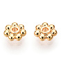 Brass Daisy Spacer Beads, Nickel Free, Real 18K Gold Plated