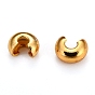 Brass Crimp Bead Covers, Long-Lasting Plated, Round