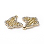 Alloy Crystal Rhinestone Pendants, Hollow Out Butterfly Charms