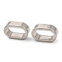 303 charmes de glissière en acier inoxydable / perles coulissantes, pour la fabrication de bracelets en cuir, ovale