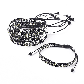 Unisex Adjustable Braided Bead Bracelets, with Glass Beads
