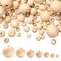 1000 pcs 7 taille perles de bois naturel non fini, perles d'espacement en bois rondes en vrac pour la fabrication artisanale, perles de macramé