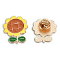 Sunflower Shape Enamel Pin, Light Gold Plated Alloy Cartoon Badge for Backpack Clothes, Nickel Free & Lead Free