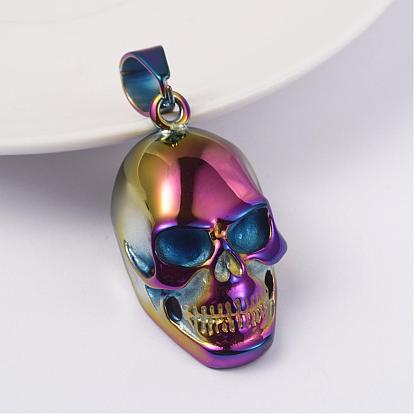 316 Surgical Stainless Steel Pendants, Skull, 42x23x18mm, Hole: 7x12mm