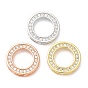 Micro en laiton anneau ouvrent pendentifs de zircons, liens multi-brins, sans plomb et sans nickel, 15x3mm, Trou: 4mm