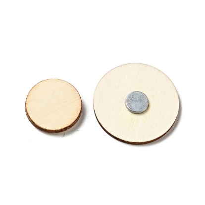 Wood Magnetic Needle Pin, Magnetic Catcher Holder, Flat Round, for Cross Stitch Tool Supplies