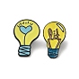 Cartoon Style Light Bulb Enamel Pins, Black Alloy Brooch for Backpack Clothes