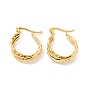 Placage sous vide 201 anneaux entrelacés en acier inoxydable boucles d'oreilles triples avec 304 épingles en acier inoxydable, gros bijoux entrelacés pour femmes