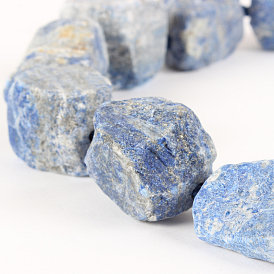 Naturales lapis lazuli de hebras de cuentas, pepitas ásperas, 13~40x10~26x10~23 mm, agujero: 2 mm, sobre 14~19 unidades / cadena, 16.54 pulgada