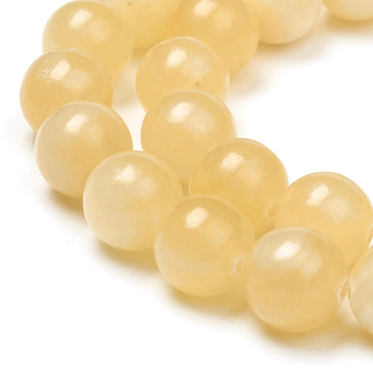 Topaze naturelles perles de jade de brins, ronde