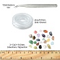 DIY Stretch Bracelet Making Kit, Including Natural & Synthetic Mixed Gemstone & Natural Shell & Glass Chip Beads, Elastic Thread, Tweezers