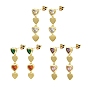 Boucles d'oreilles pendantes en forme de cœur avec zircons cubiques, boucles d'oreilles pendantes en laiton plaqué or véritable 18k, sans plomb et sans cadmium