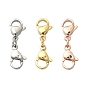 3Pcs 3 Colors 304 Stainless Steel Double Lobster Claw Clasps, with Jump Rings