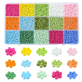 180g 15 couleurs peinture à pâtisserie perles de rocaille en verre, ronde