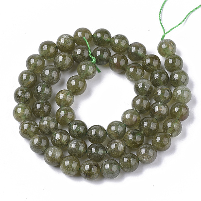 Естественный зеленый гранат бисер нитей, андрадитовые бусины, круглые