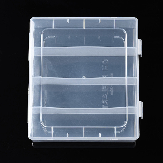 Прямоугольные полипропиленовые (полипропиленовые) контейнеры для хранения бусинок, с откидной крышкой и 4 решетками, для бижутерии мелкие аксессуары
