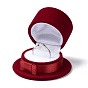 Velvet Ring Boxes, with Plastic with Ribbon, Hat