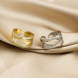 Delicate Double-layer Crossed Ring for Women - Elegant, Fashionable, Open-ended Ring.