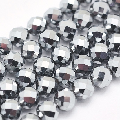 Terahertz Stone Beads Strands, Round, Faceted