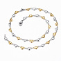 304 ensembles de bijoux de la chaîne de liaison de coeur en acier inoxydable, colliers et bracelets, avec fermoir pince de homard