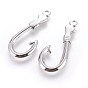 304 Stainless Steel Hook and S-Hook Clasps, Ion Plating (IP), Fish Hook Charms