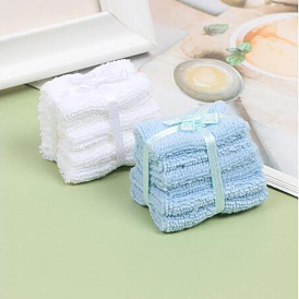 Mini Cloth Towel, Miniature Dollhouse Bathroom Decoration Accessories
