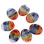 Chakra Style Assembled Natural Amethyst & Lapis Lazuli & Sodalite & Green Aventurine & Tiger Eye & Topaz Jade & Red Jasper Massage Stone, Thumb Worry Stone for Anxiety Therapy, Oval
