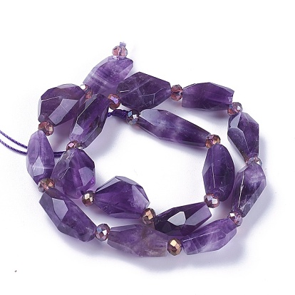 Natural Amethyst Beads Strands, Faceted, Nuggets