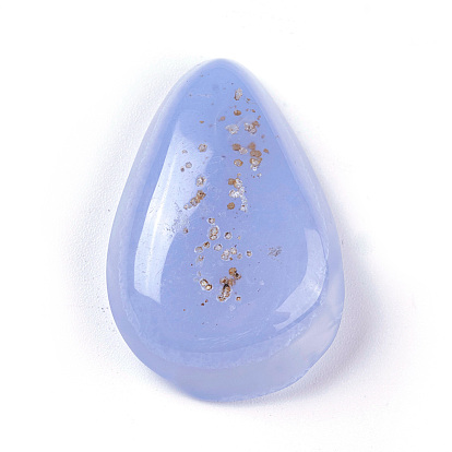 Natural Blue Chalcedony Cabochons, Drop