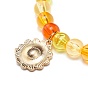4 pcs 4 ensemble de bracelets extensibles en perles rondes en acrylique de style, breloques en alliage d'émail bracelets empilables pour femmes