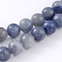 Naturelles aventurine bleu perles rondes brins