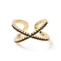 Открытое кольцо-манжета с кубическим цирконием крест-накрест, золотые латунные украшения для женщин