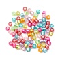 Plastic Beads, Silver Lined, Barrel