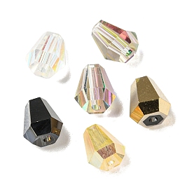 Electroplate Glass Beads, Faceted, Cone