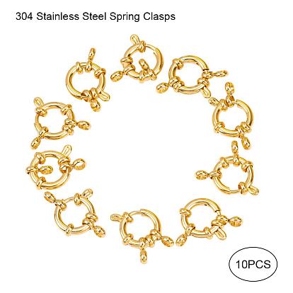 Ion Plating(IP) 304 Stainless Steel Spring Ring Clasps, Ring