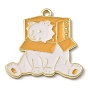 Zinc Alloy Enamel Pendants, Golden, Cat & Bear Charms
