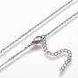 304 Stainless Steel Pendant Necklaces, with Enamel, Pencil